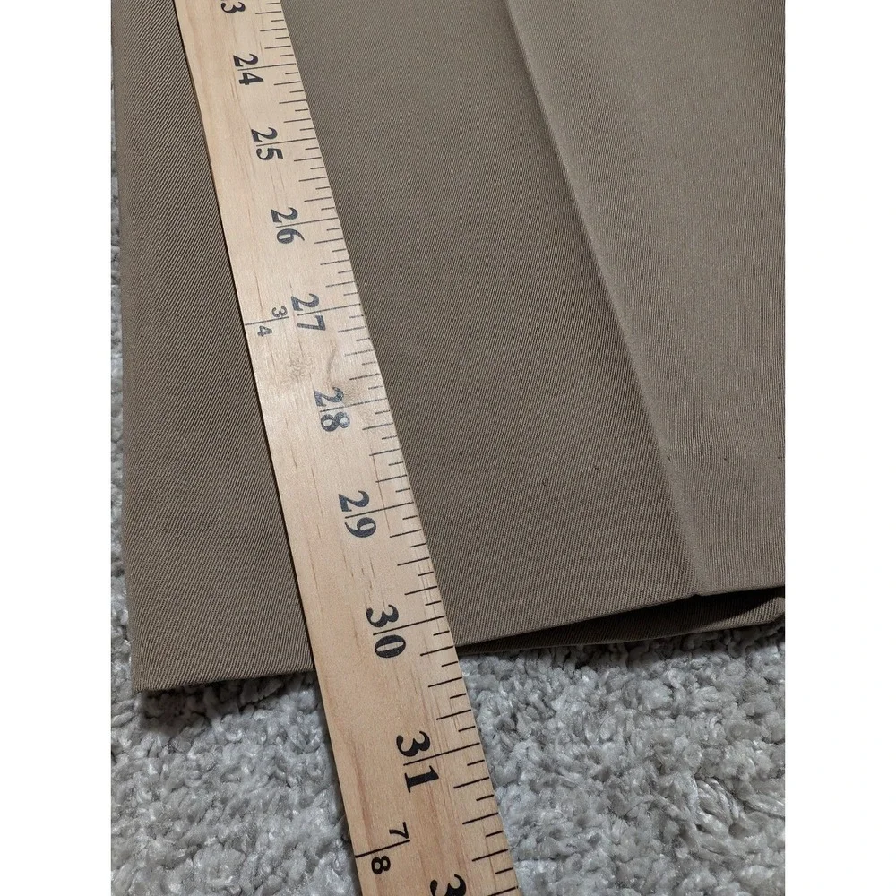 LL Bean Dress Pants Mens 36x32 Tan Brown‎ Straight Leg Flat Front Polyester Work